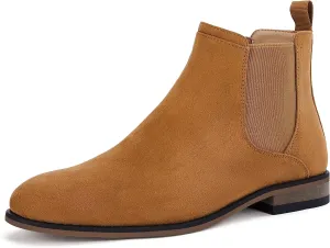 Coutgo Men's Chelsea Boots Comfortable Suede Dress Boots Chukka Ankle Boots