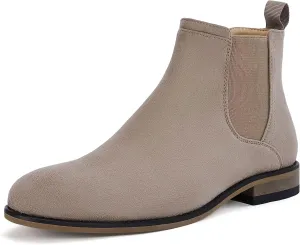 Coutgo Men's Chelsea Boots Comfortable Suede Dress Boots Chukka Ankle Boots