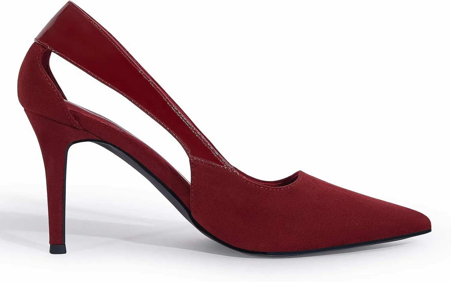 Coutgo Womens Dressy Heels Shoes Closed Pointed Toe Cut Out Pumps Casual Work Shoes
