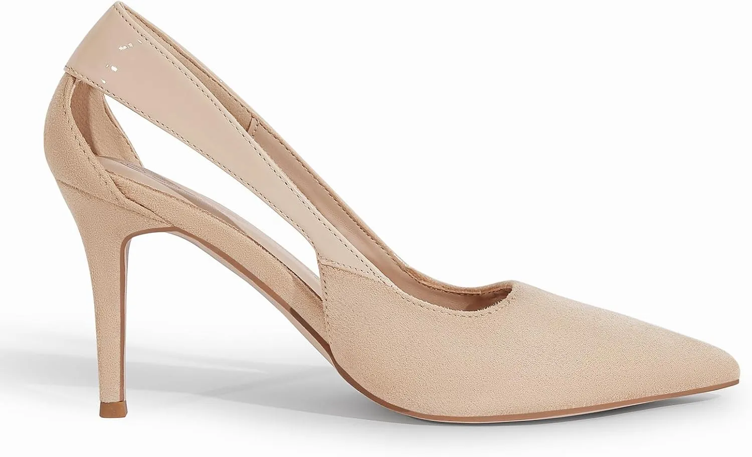 Coutgo Womens Dressy Heels Shoes Closed Pointed Toe Cut Out Pumps Casual Work Shoes