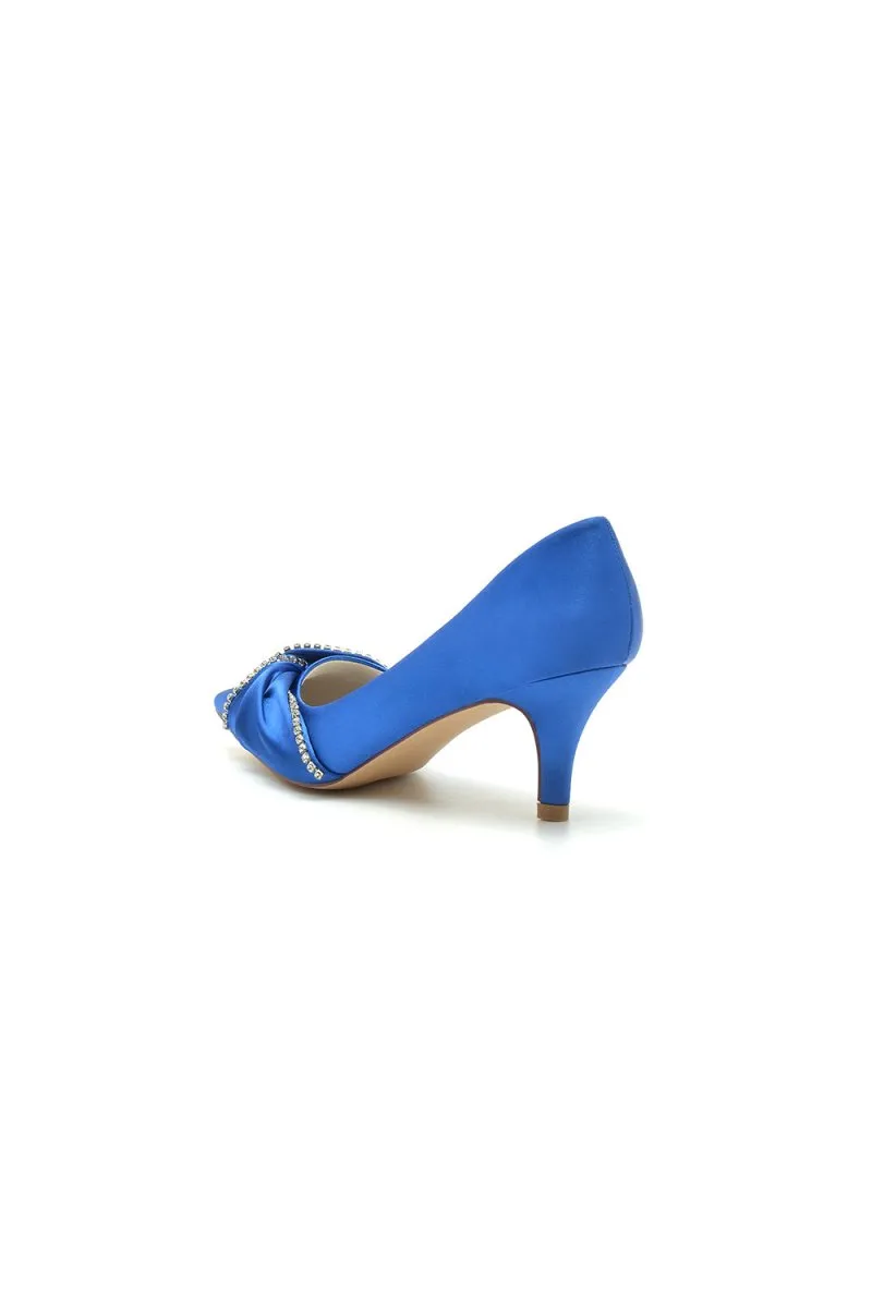 Crystal Bow Wedding Stiletto Heels with Rhinestone