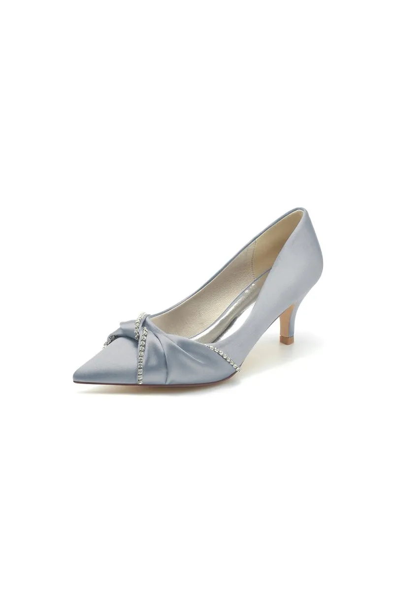 Crystal Bow Wedding Stiletto Heels with Rhinestone