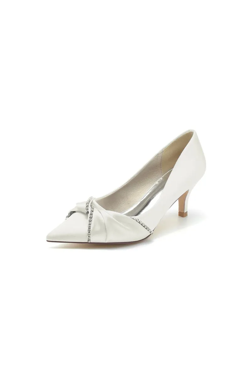 Crystal Bow Wedding Stiletto Heels with Rhinestone