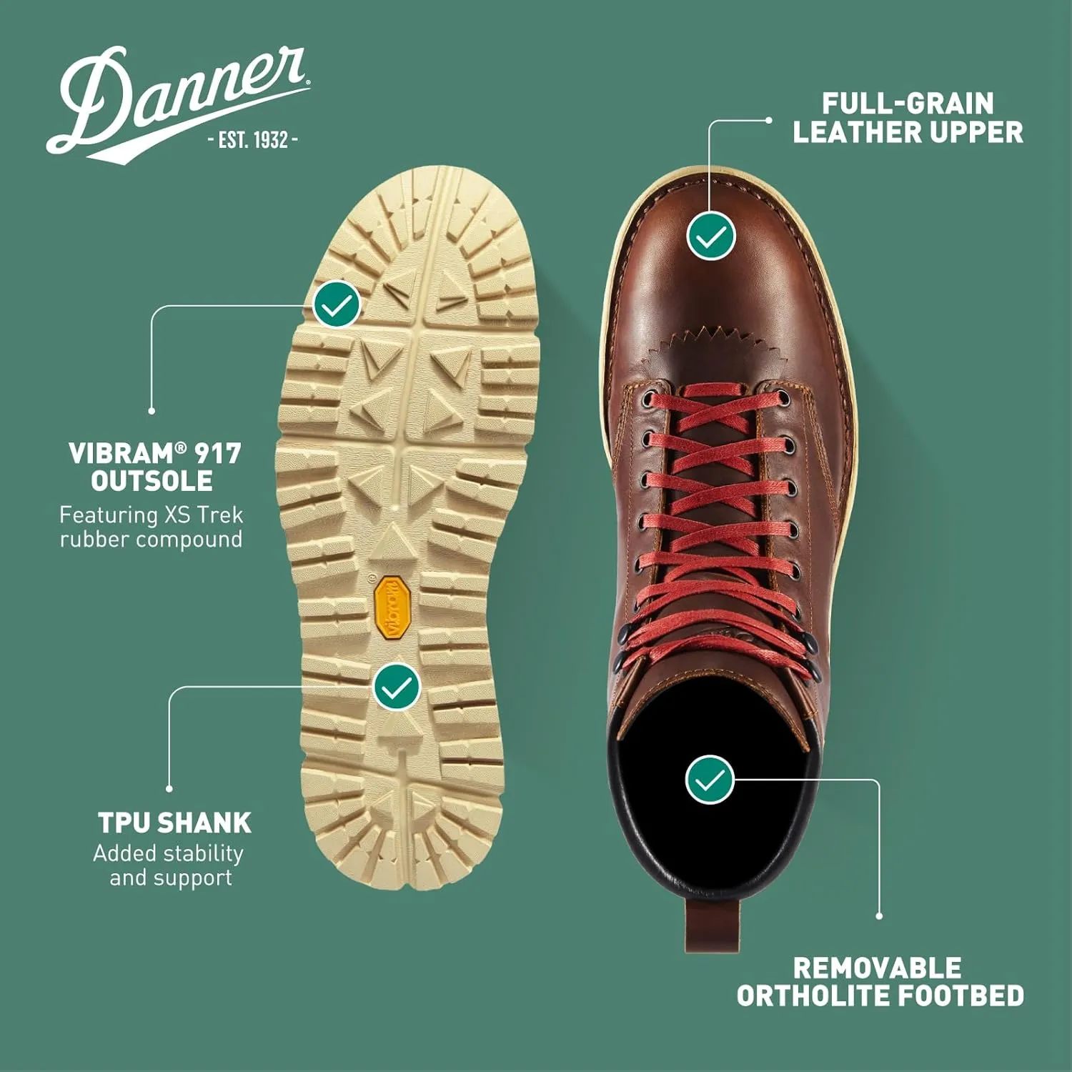Danner Logger 917 6" Waterproof Hiking Boots for Men - Full-Grain Leather with Breathable Gore-Tex, Vibram SPE Midsole, and 917 Traction Outsole