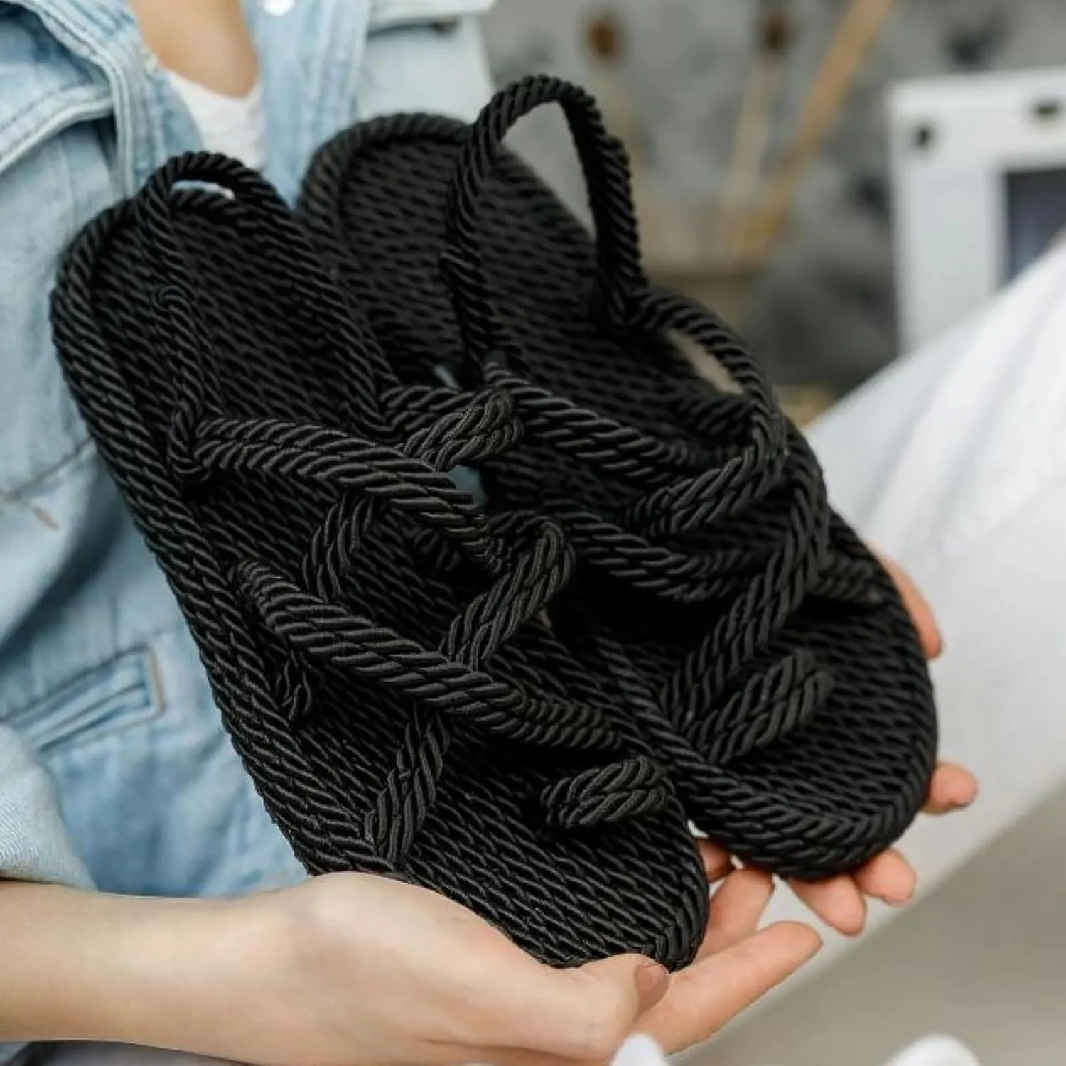 Derimi'O Strappy Sandals - Elegant Braided Sandals for Women - Stylish Strap Sandals for Women - Comfortable and Durable Rope Sandals for Women - Perfect for Casual and Dressy Occasions