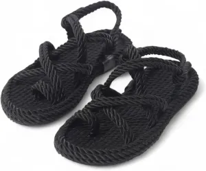 Derimi'O Strappy Sandals - Elegant Braided Sandals for Women - Stylish Strap Sandals for Women - Comfortable and Durable Rope Sandals for Women - Perfect for Casual and Dressy Occasions