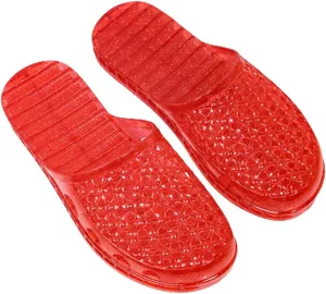 DESESE Women Transparent Closed Toe Jelly Mueller Slippers Hollow Out Flat Mules Transparent Nest Casual Slippers Glitter Clear Flats Slip On Beach Shoes