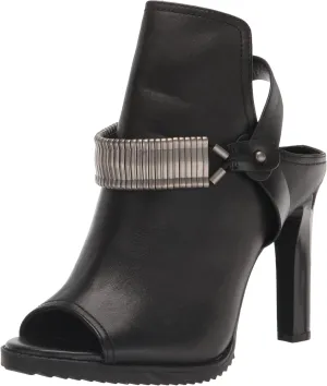 DKNY Women's Open Toe Metal Strap Detail Heeled Bootie Sandal