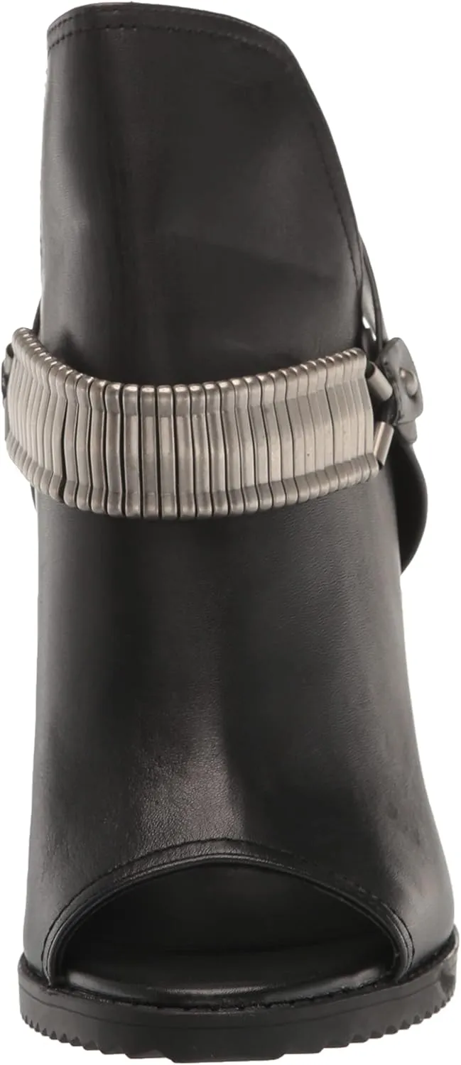 DKNY Women's Open Toe Metal Strap Detail Heeled Bootie Sandal
