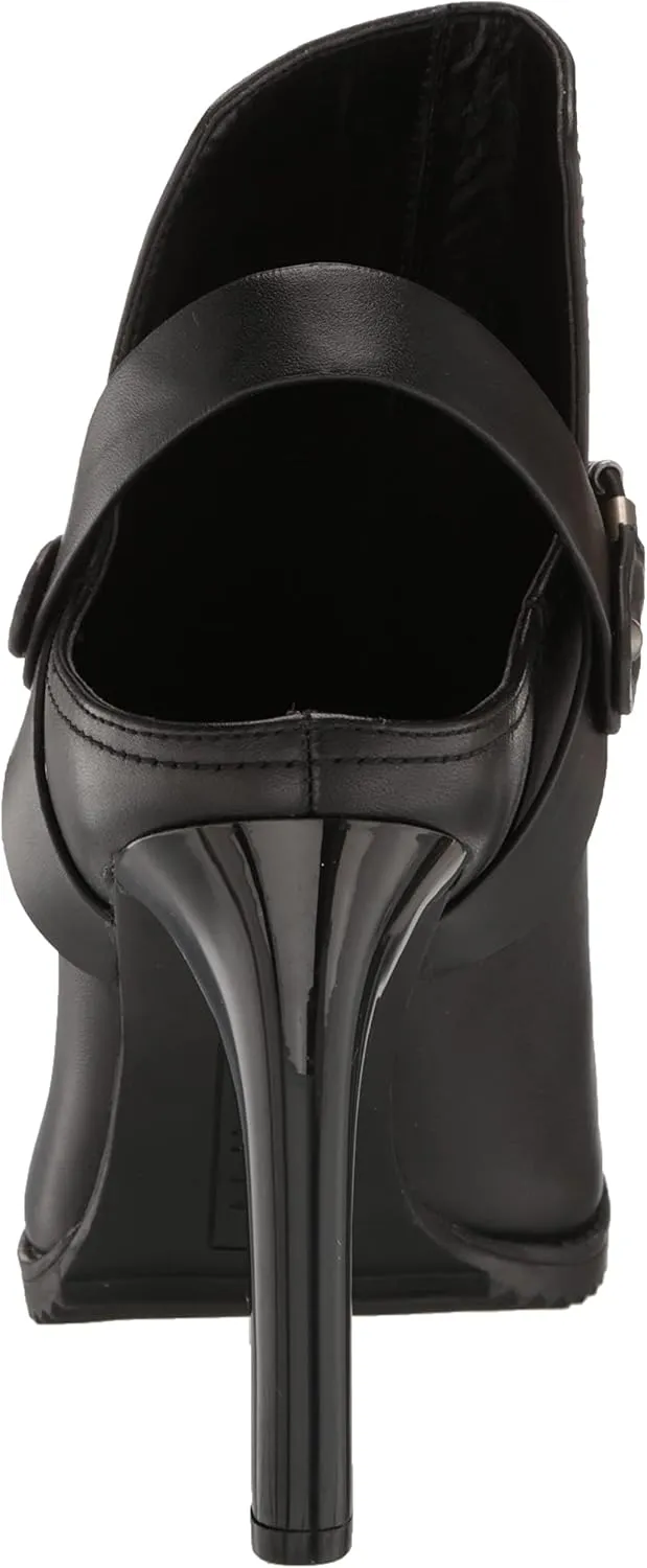 DKNY Women's Open Toe Metal Strap Detail Heeled Bootie Sandal