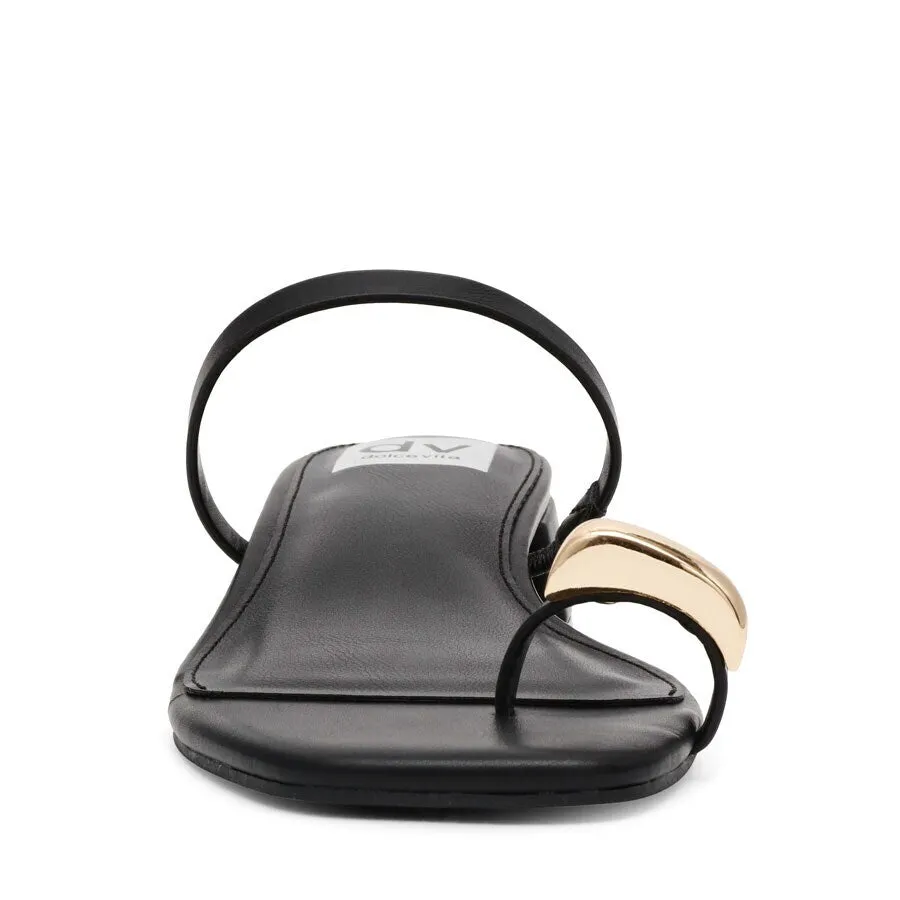 Dolce Vita Narra Black Strappy Block Heel Sandals