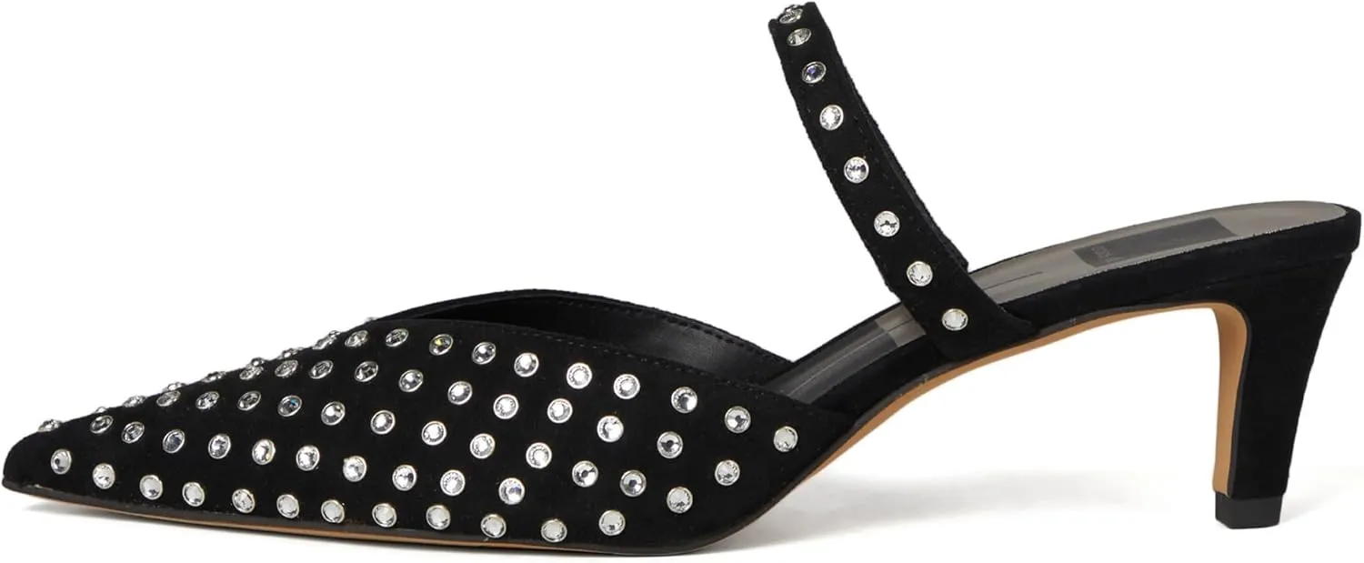 Dolce Vita Women's Kanika Mid Crystal Stud Pointed Toe Heels