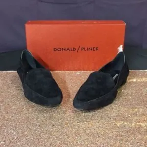 Donald J Pliner Womens Icon Fabric Loafers 5 Black