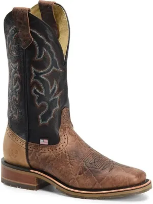 DOUBLE-H 12" Grissom Square Toe Western Boots for Men - Interior Pocket, with Texon Board Insole and Oil- and Slip-Resistant Outsole, Made in USA