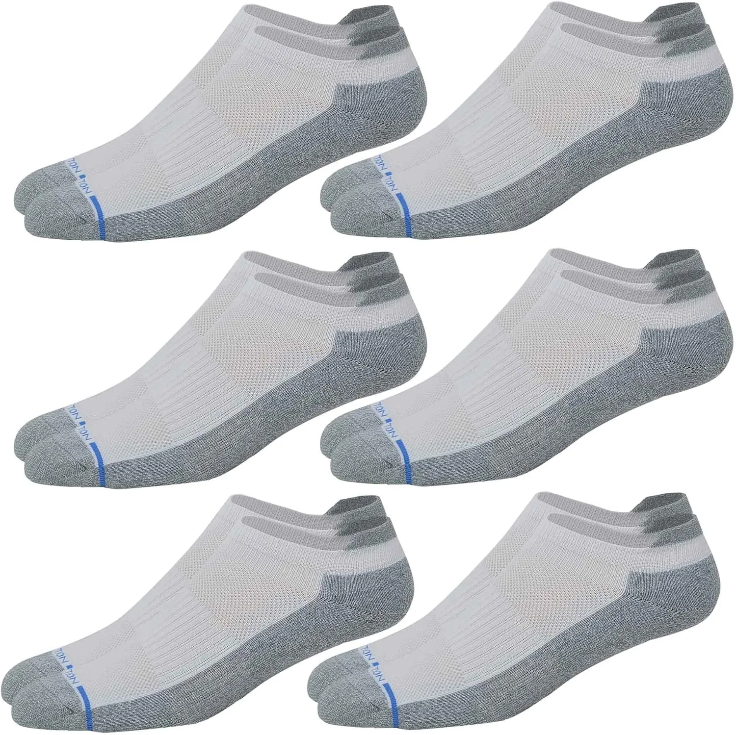 Dr. Motion 6 Pairs pack Mens Low Cut Cushioned Breathable Compression Ankle Socks with Arch Support
