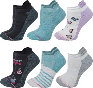 Dr. Motion 6 Pairs Womens Low Cut Ankle Cushioned Breathable Compression Socks
