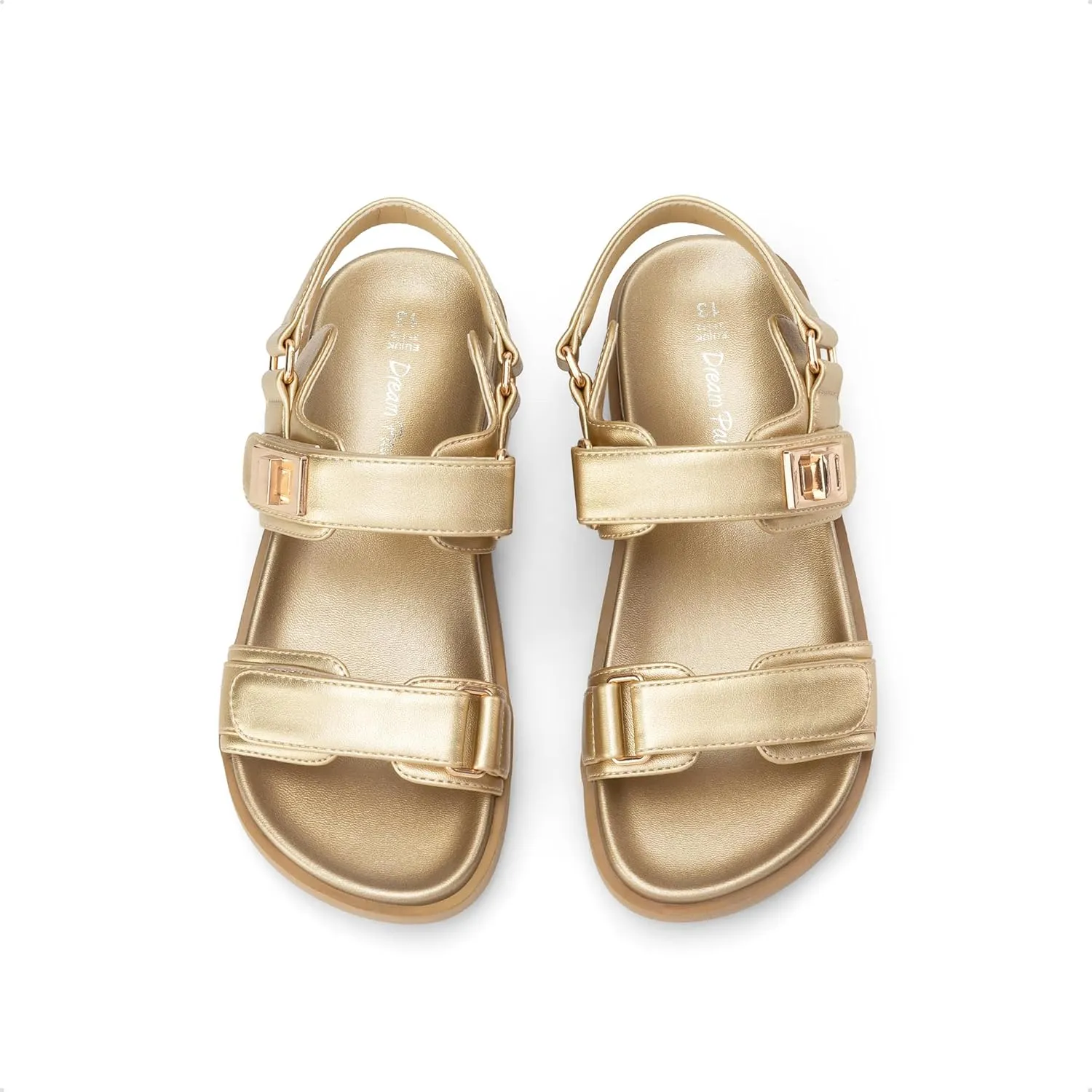 DREAM PAIRS Girls Sandals Casual Open Toe Two Adjustable Strapped Sandals with Hook and Loop for Little Kid/Big Kid