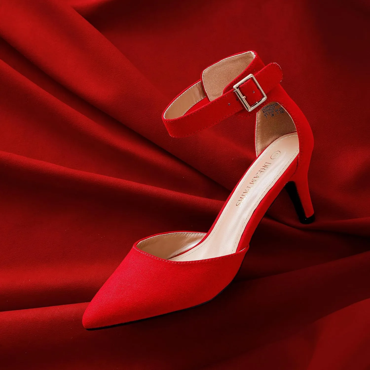 DREAM PAIRS Kitten Heel Low Heel for Women Closed Pointed Toe Pumps Wedding Party Sexy Dress Shoes Lowpointed