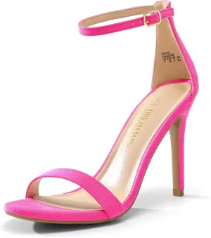 DREAM PAIRS Women's High Heels Flower Ankle Strap Stilettos Round Open Toe Dressy Sexy Sandals