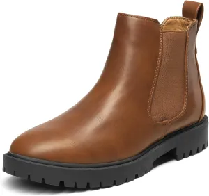 DREAM PAIRS Women's Low Heel Chelsea Ankle Boots Fashion Slip On Elastic Fall Booties Shoes