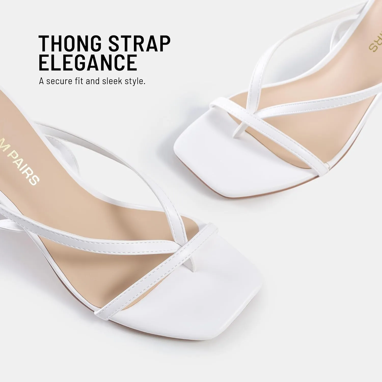 DREAM PAIRS Women's Low Kitten Heels Strappy Design with Lace Up Open Square Toe Thong Ankle Strap Shoes Fashionable Sexy Sylvestra Heeled Sandals for Dressy Occasions