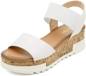 DREAM PAIRS Women's Open Toe Ankle Strap Casual Flatform Platform Wedges Sandals