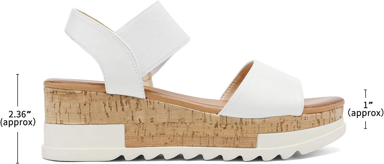 DREAM PAIRS Women's Open Toe Ankle Strap Casual Flatform Platform Wedges Sandals