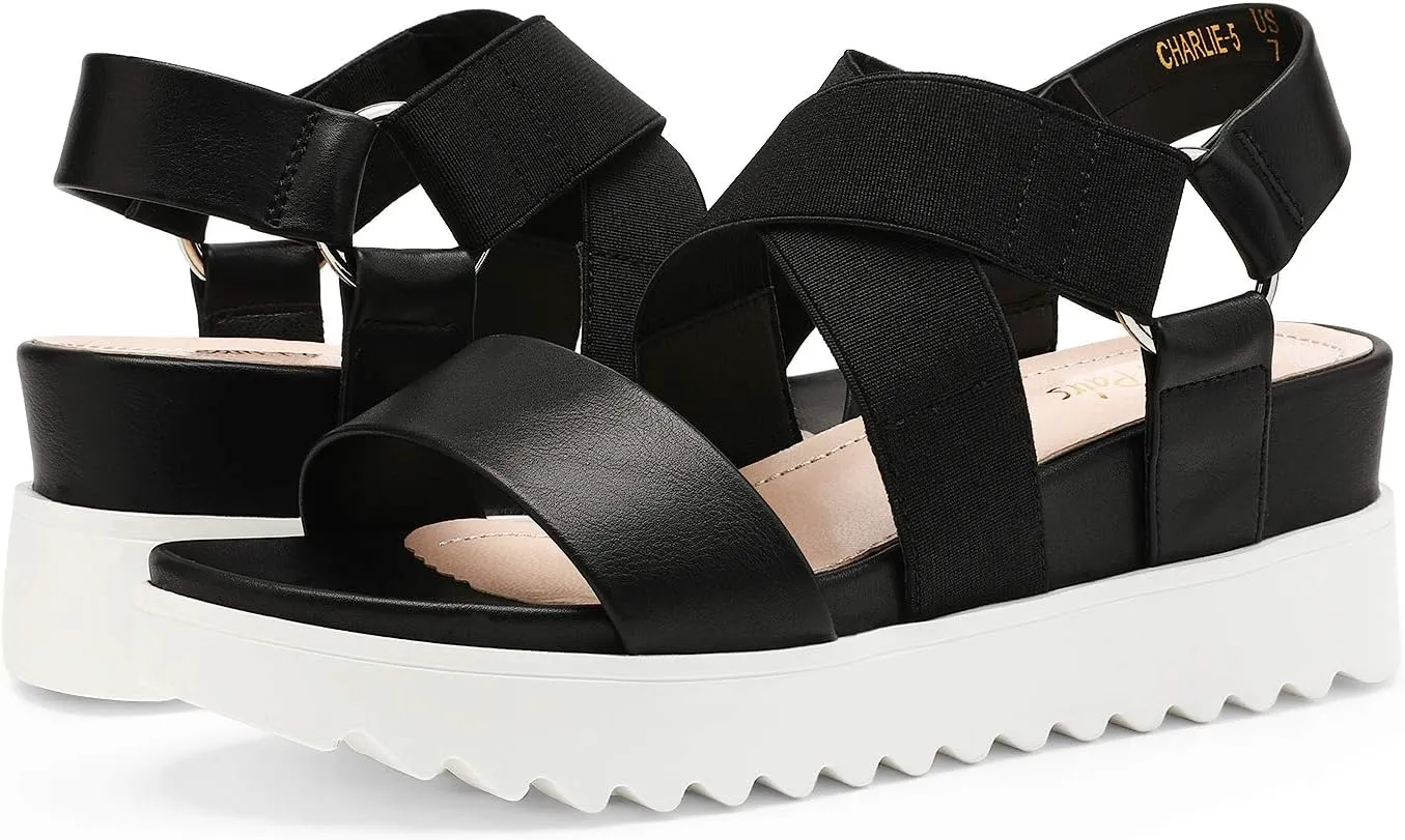 DREAM PAIRS Women’s Open Toe Ankle Strap Platform Wedge Sandals