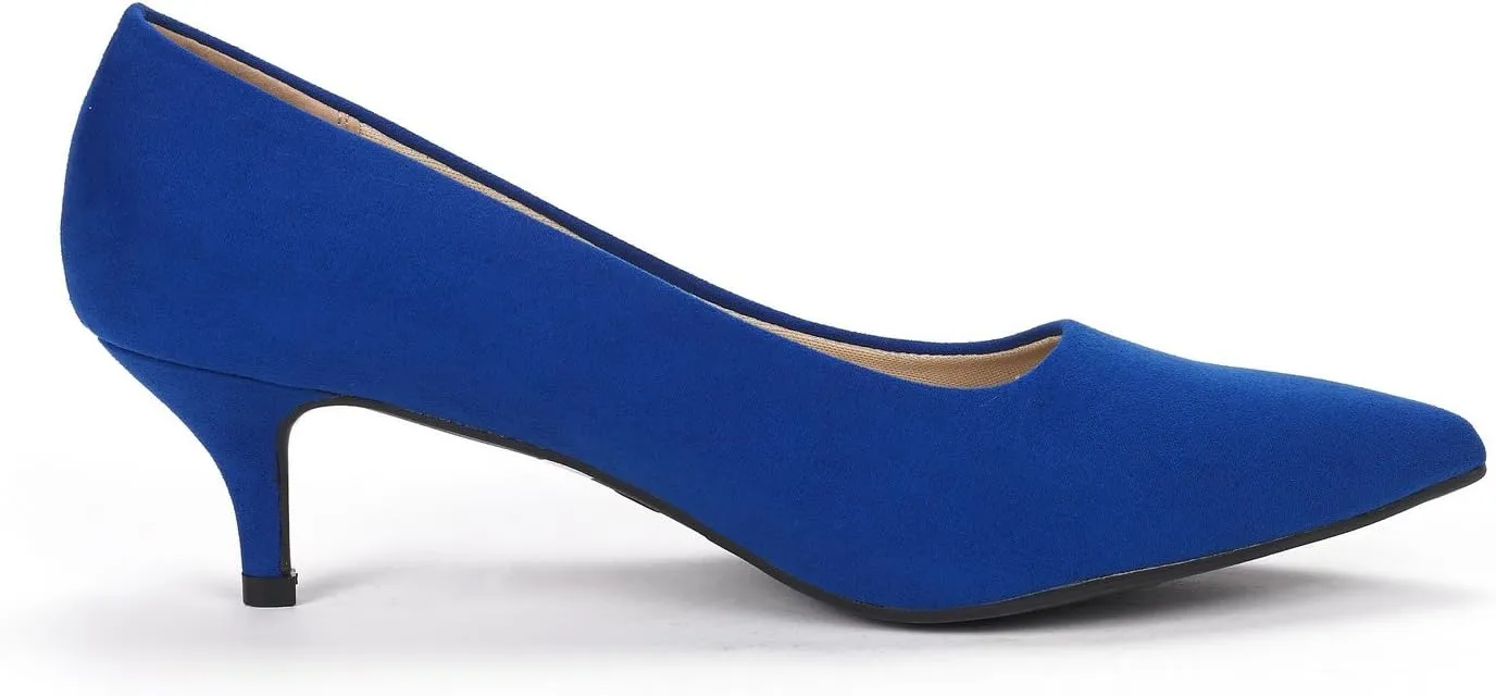 DREAM PAIRS Women's Pumps Kitten Heel Pointed Toe Shoes for Women Comfortable Office Work Dress Shoes