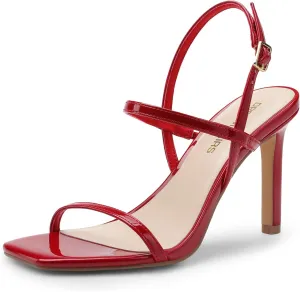 DREAM PAIRS Women’s Slingback Heels High Stilettos Open Square Toe Ankle Strap Pumps Sexy Comfort Strappy Dress Shoes Wedding Bridal Heeled Sandals