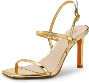 DREAM PAIRS Women’s Slingback Heels High Stilettos Open Square Toe Ankle Strap Pumps Sexy Comfort Strappy Dress Shoes Wedding Bridal Heeled Sandals
