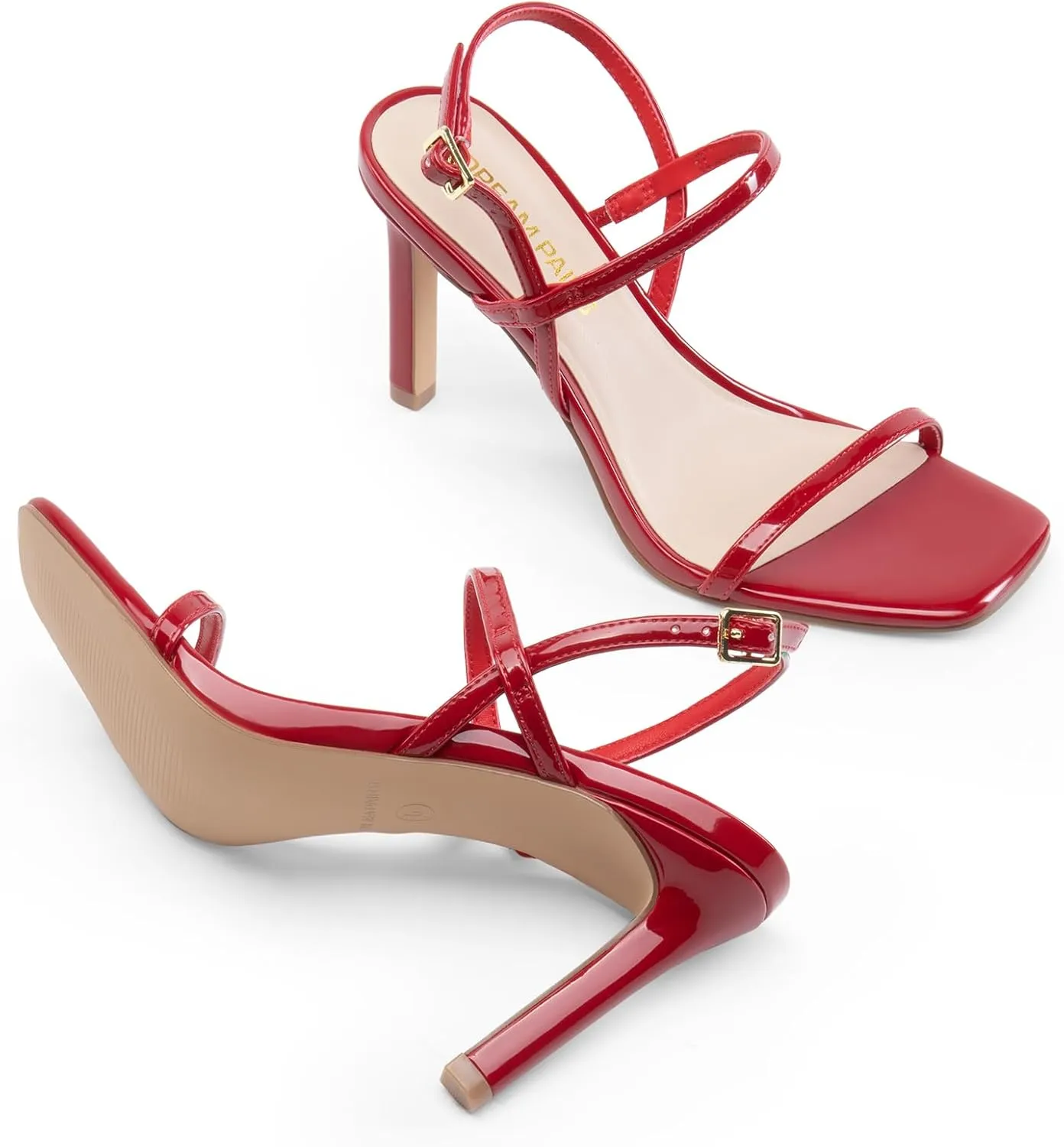 DREAM PAIRS Women’s Slingback Heels High Stilettos Open Square Toe Ankle Strap Pumps Sexy Comfort Strappy Dress Shoes Wedding Bridal Heeled Sandals