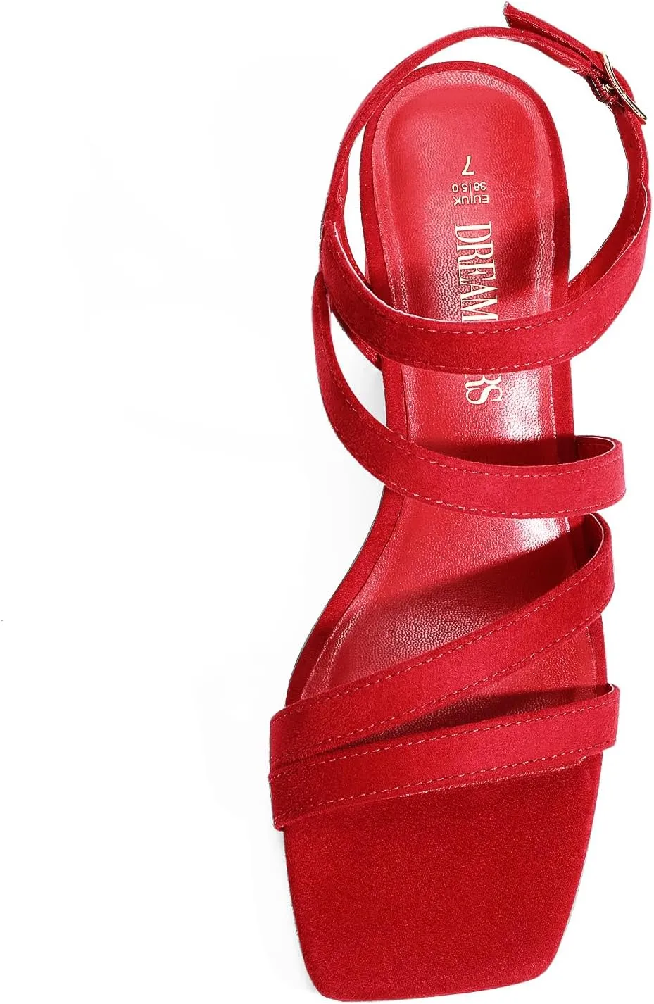 DREAM PAIRS Women's Strappy Chunky Heels Low Block Square Open Toe Sandals Dress Party Shoes