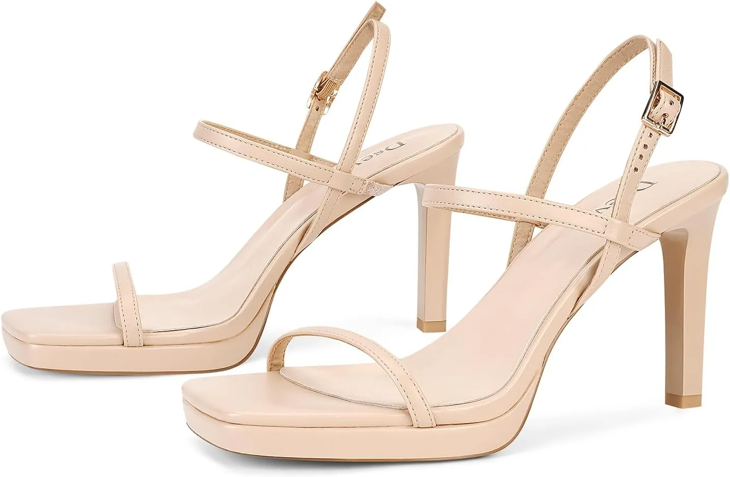 Dsevht Womens Sandals Square Open Toe Chunky High Heels Strappy Ankle Strap Sexy High Heel Sandals for Women