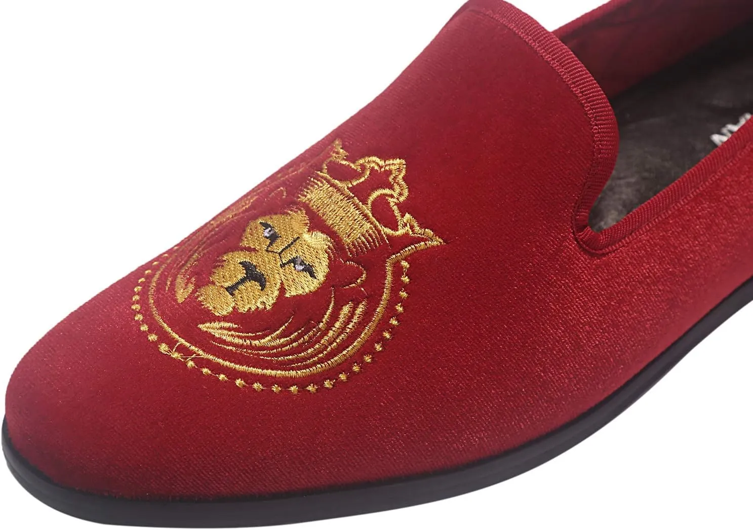 ELANROMAN Loafers for Men Velvet Shoes of Fashion Embroidered 1.0 and 2.0 Party Wedding Prom Shoes