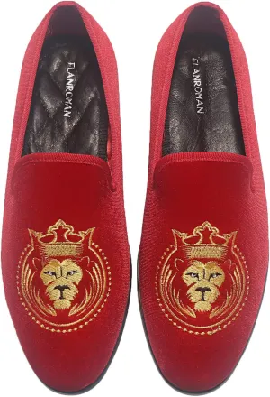 ELANROMAN Loafers for Men Velvet Shoes of Fashion Embroidered 1.0 and 2.0 Party Wedding Prom Shoes