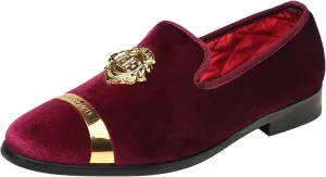 ELANROMAN Men's Velvet Loafers Dress Fashion Wedding Party Prom Shoes