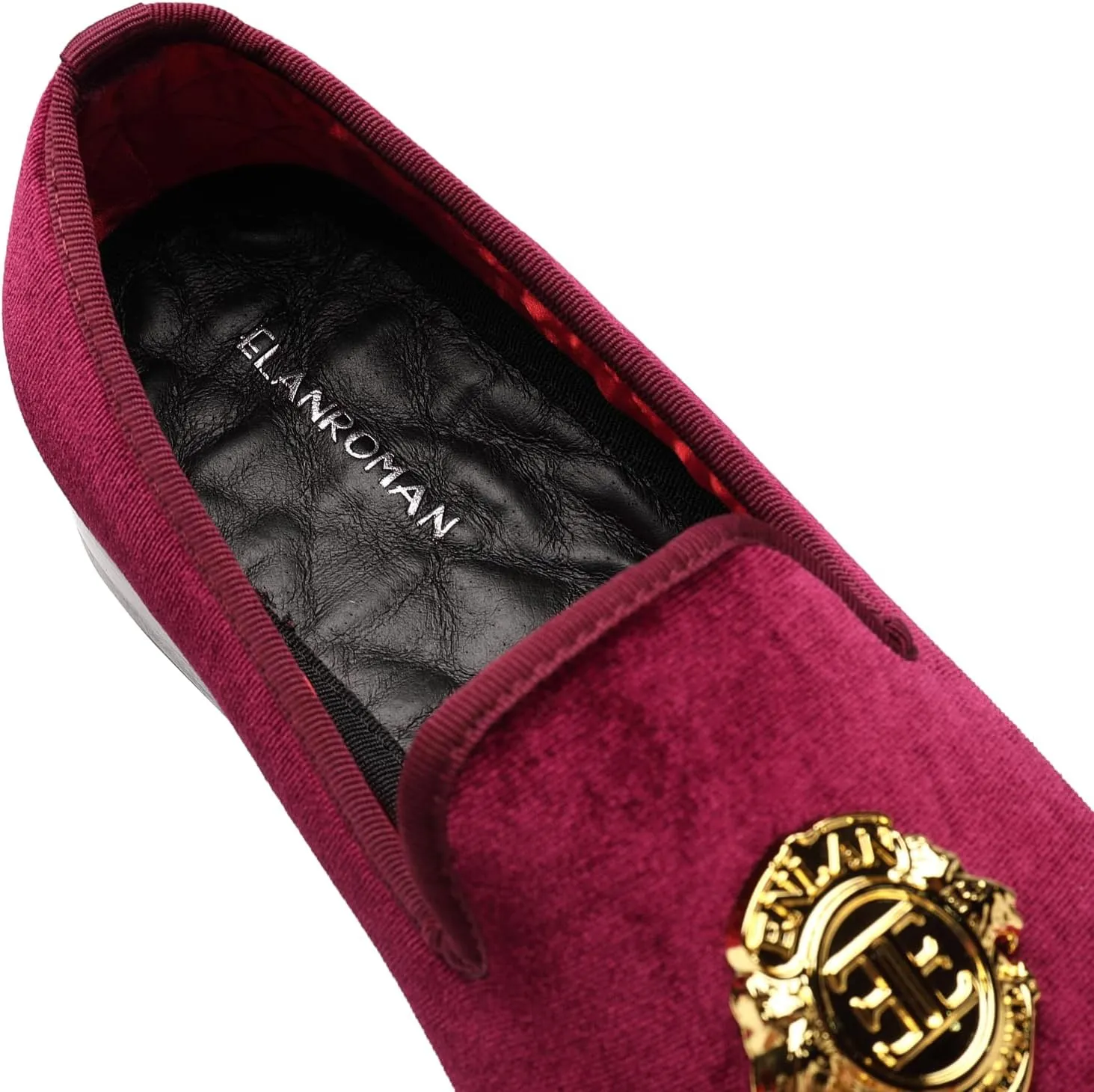 ELANROMAN Men's Velvet Loafers Dress Fashion Wedding Party Prom Shoes