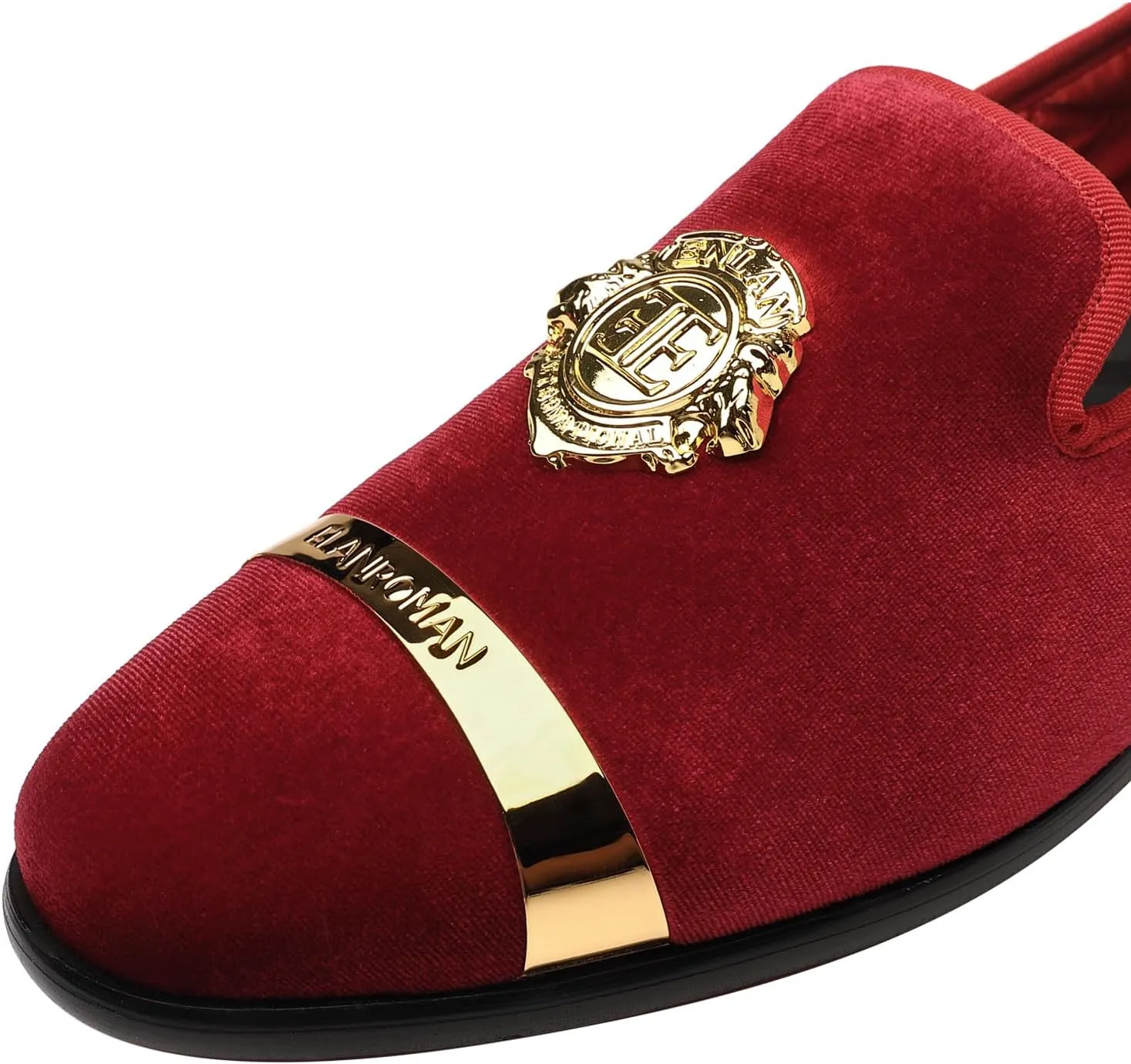 ELANROMAN Men's Velvet Loafers Dress Fashion Wedding Party Prom Shoes