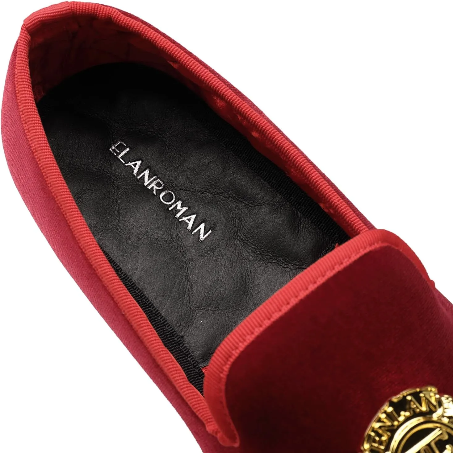 ELANROMAN Men's Velvet Loafers Dress Fashion Wedding Party Prom Shoes