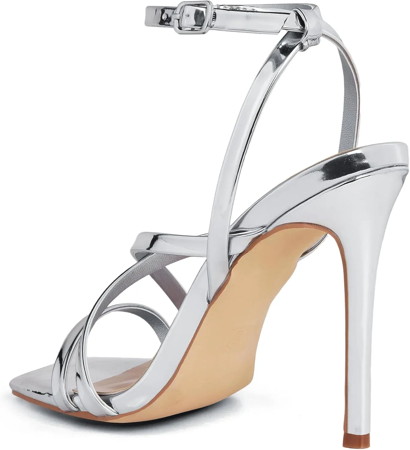 Elisabet Tang Fashion Women's Open Toe High Heel Sandals Strappy Ankle Strap Stiletto 4.33 Inch Heels Sexy Designs for Weddings and Parties