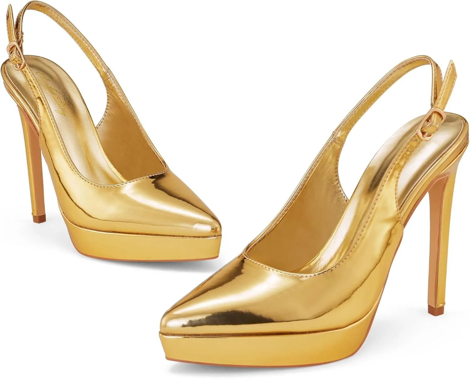 Elisabet Tang Platform Pumps 5 Inch Pointed Closed Toe Stiletto Slingback High Heel for Women Evening Prom Party Wedding Homecoming Dress Shoes Sexy