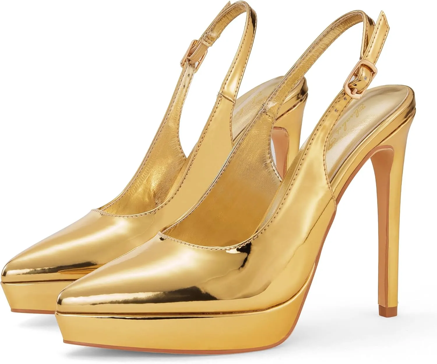 Elisabet Tang Platform Pumps 5 Inch Pointed Closed Toe Stiletto Slingback High Heel for Women Evening Prom Party Wedding Homecoming Dress Shoes Sexy