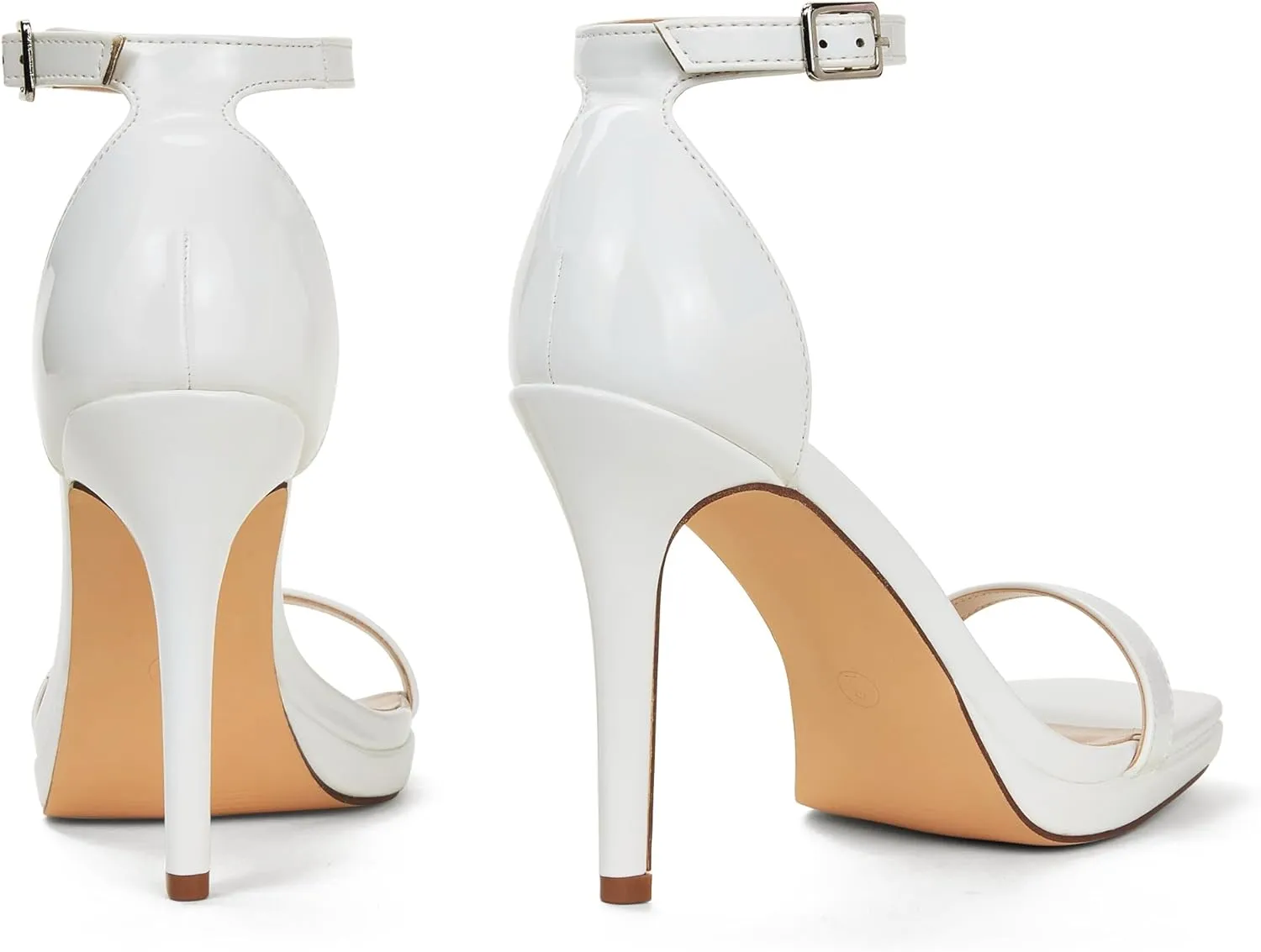 Elisabet Tang Women's 4.3 Inch Platform High Heeled Sandals Strappy Stiletto Open Square Toe Heel with Ankle Strap at Wedding Party Prom Work Dating