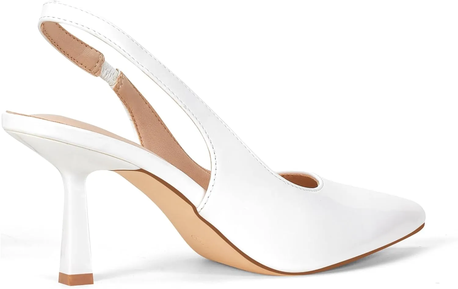 Elisabet Tang Women's Slingback Kitten Heel,Sexy Pointed Closed Toe Stilettos Pumps Slingback Heels for Women Slip on Elastic Strap Wedding Party Dress Sandals Shoes
