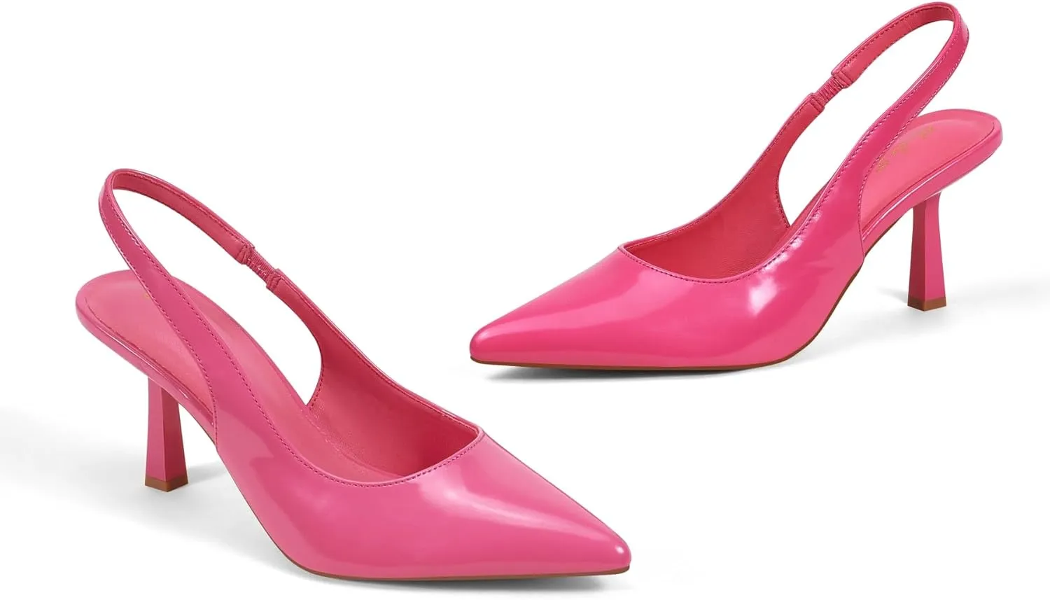 Elisabet Tang Women's Slingback Kitten Heel,Sexy Pointed Closed Toe Stilettos Pumps Slingback Heels for Women Slip on Elastic Strap Wedding Party Dress Sandals Shoes