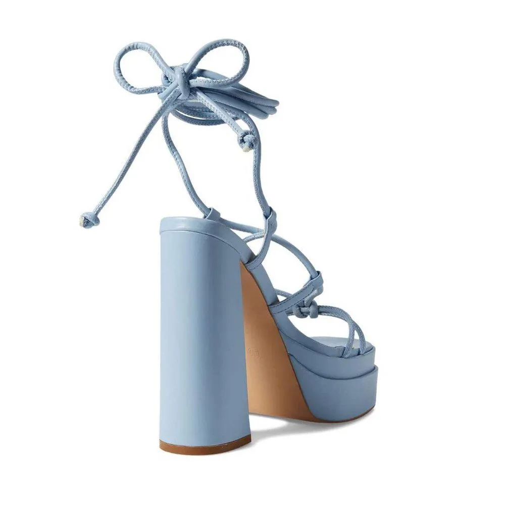 Emery Blue Heeled Sandals