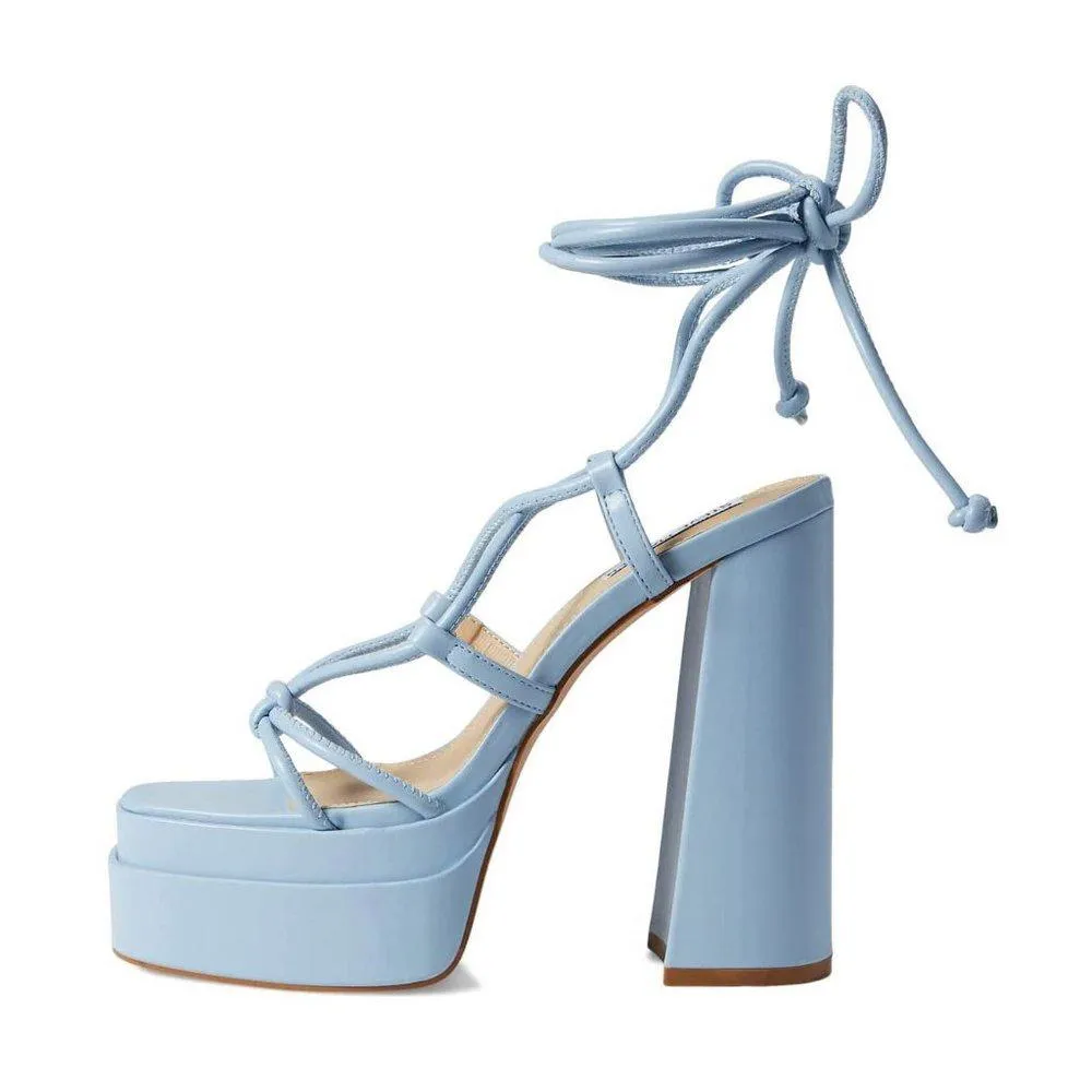 Emery Blue Heeled Sandals