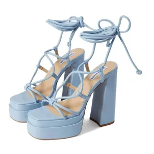 Emery Blue Heeled Sandals