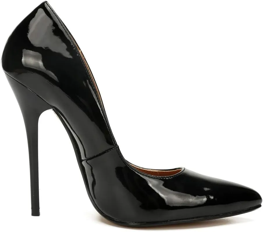Enelauge Women's Stiletto Pointed Toe Slip On High Heel Zapatos Ladies Wedding Party Pumps Plus Size